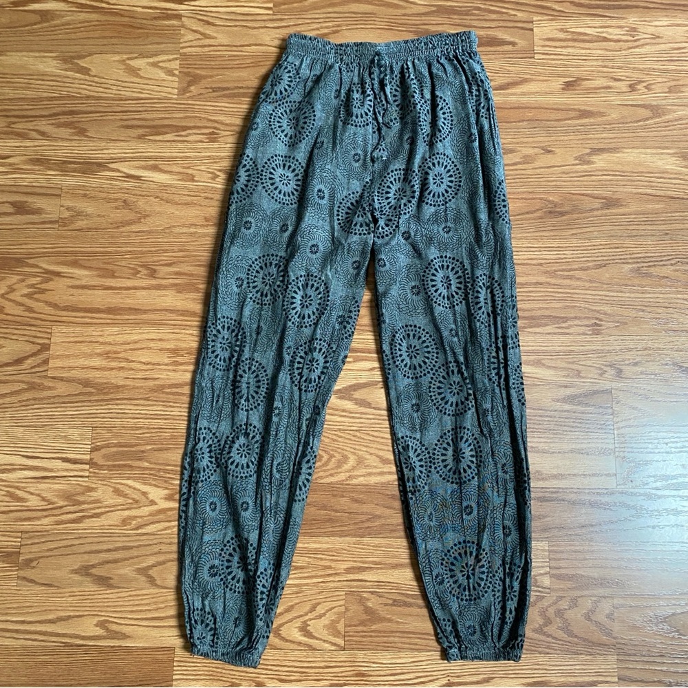 Nepal cotton yoga meditation lounge pants geometrical circle mandala design S/M